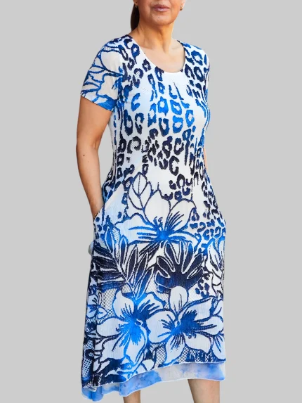 Vestido estampado azul