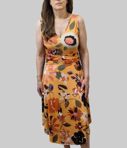 Vestido estampado anaranjado