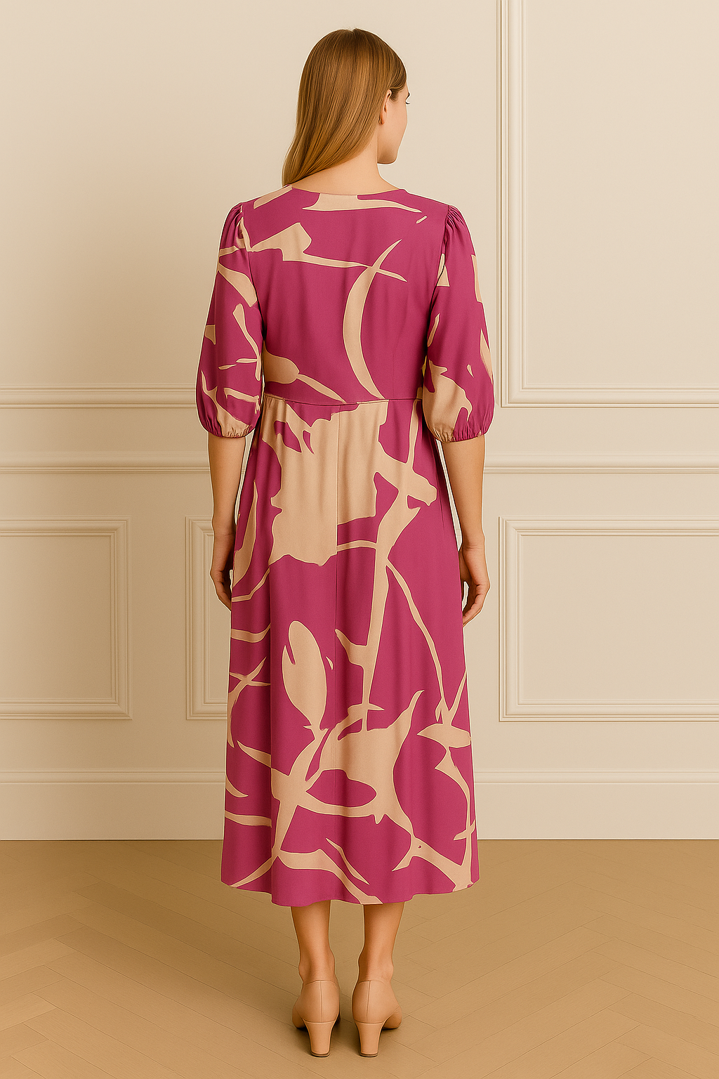 gala-Bosch-vestido-largo-evasé-rosa-1